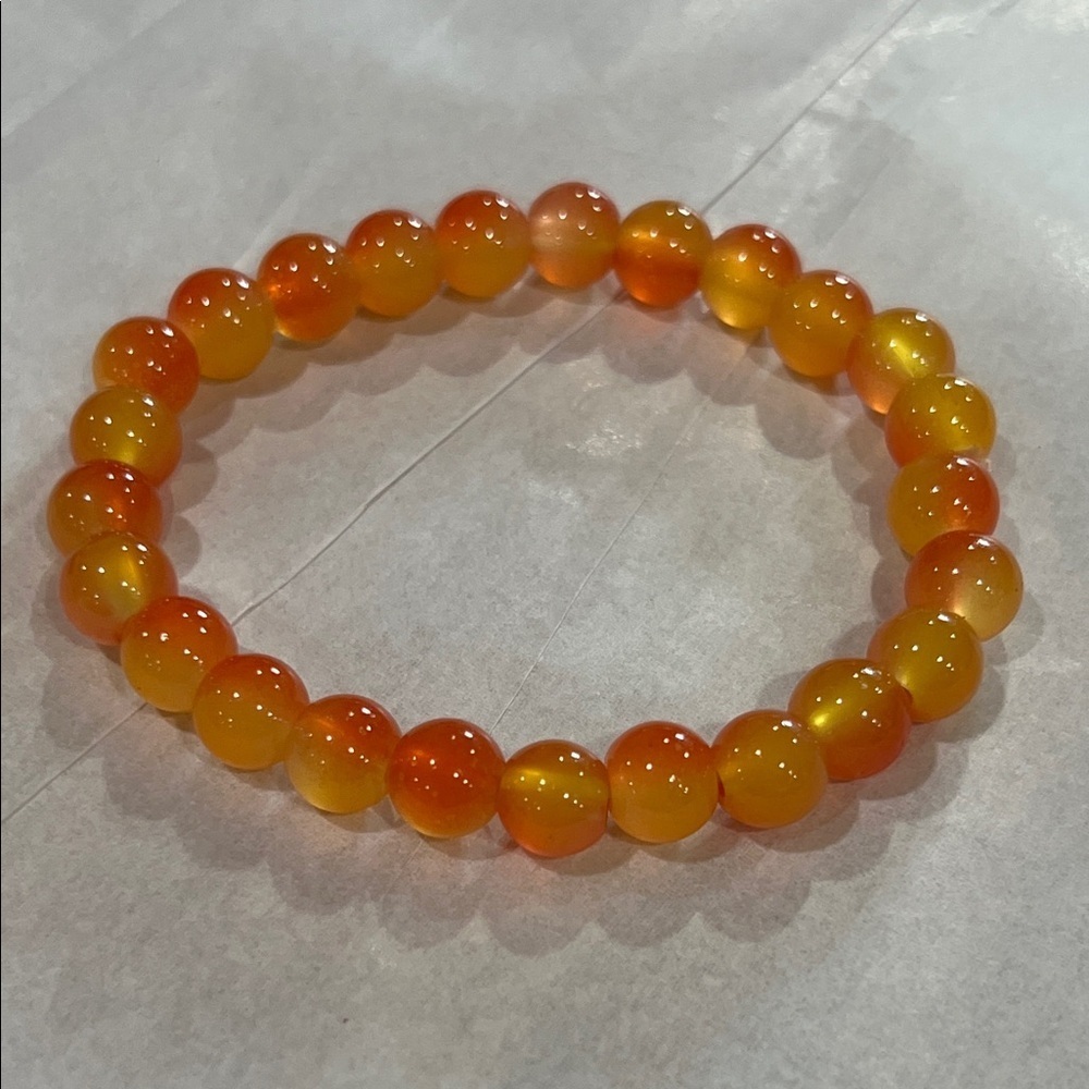 Orange Ombré Beaded Bracelet